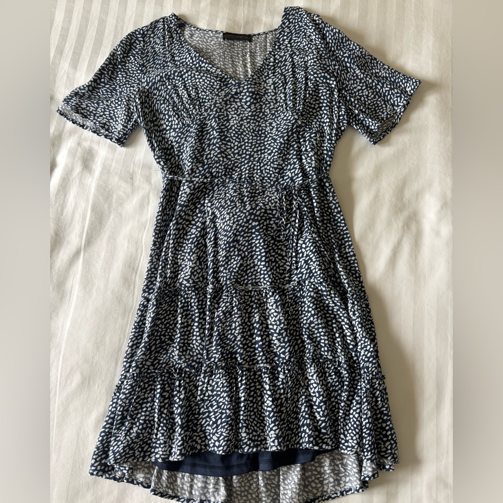 Common Collection Navy/white tie-waist Dress